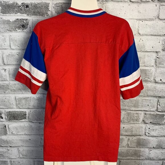 New York Rangers Vintage Jersey V-Neck Short Sleeve Shirt - Picture 6 of 15